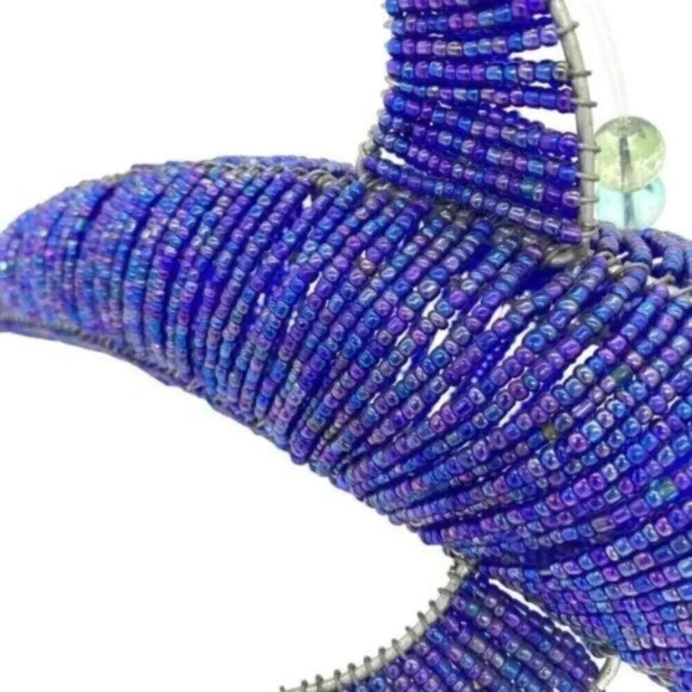 Beadworx Glass Beaded Dolphin Wire Sculpture
